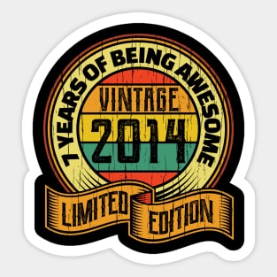 7 years of being awesome vintage 2014 Limited edition Sticker